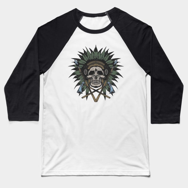 Big Chief of the dead - green Baseball T-Shirt by Luve